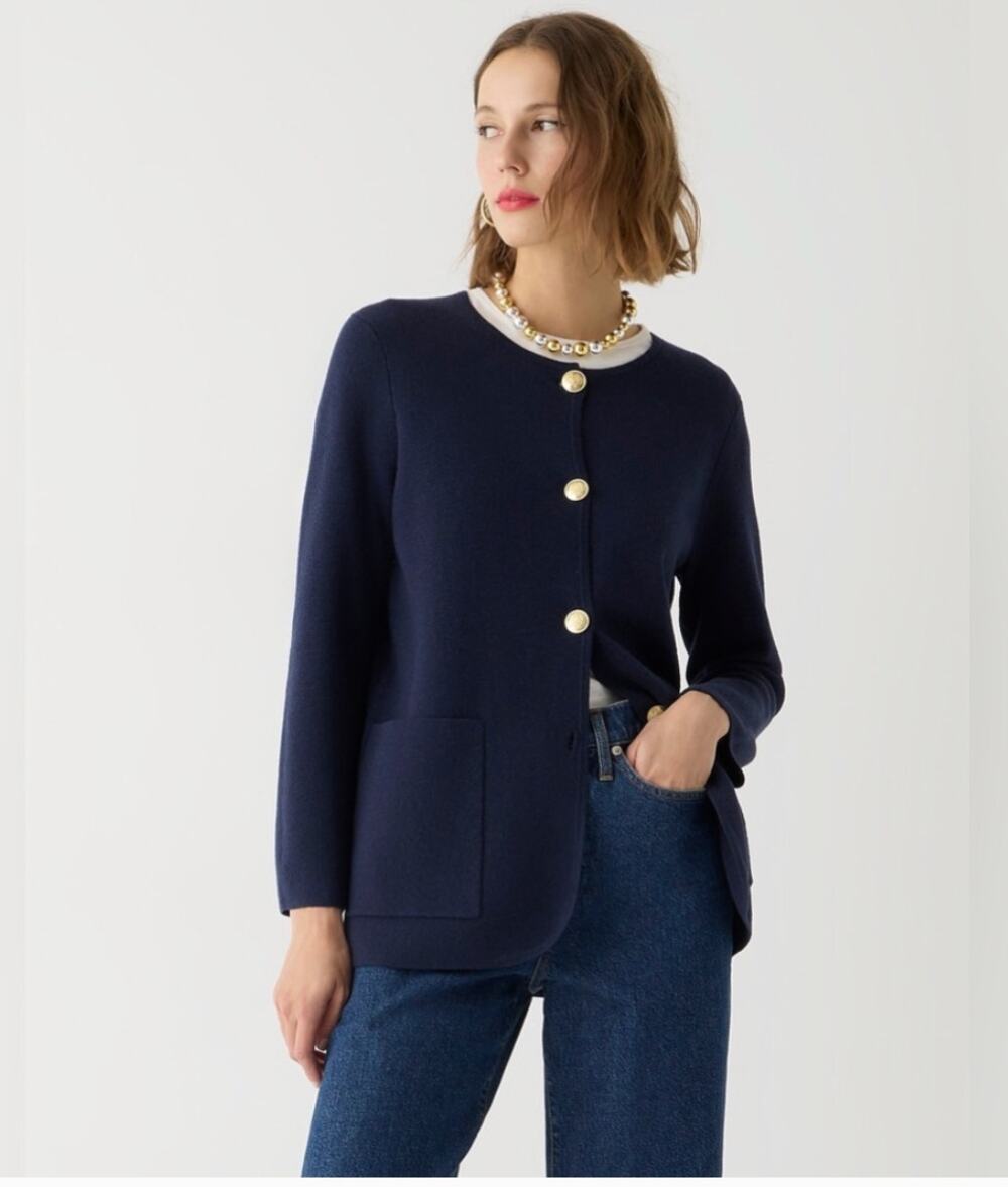 J.Crew Giselle Sweater Blazer in Navy Size XS